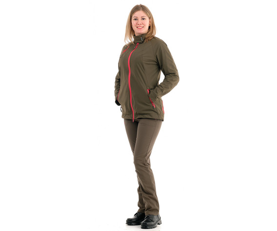 Фото: “Ветровка женская Сити, тармак, хаки-красный”, купить в интернет магазине