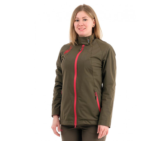 Фото: “Ветровка женская Сити, тармак, хаки-красный”, купить в интернет магазине