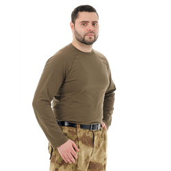 Фото: “Футболка с длинным рукавом, хлопок, хаки”