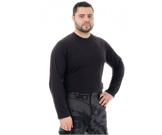 Фото: “Футболка с длинным рукавом, хлопок, черный”, купить в интернет магазине