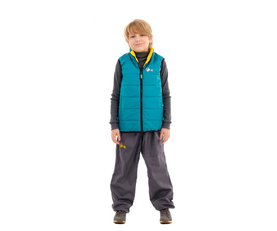 Фото: “Жилет детский Хамелеон, дюспа, желтый-бирюза”, купить в интернет магазине