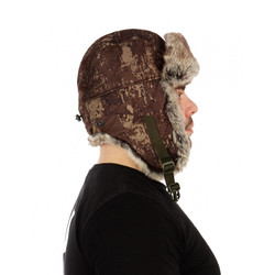 Фото: “Шапка-ушанка Буран, алова, бурая кора”