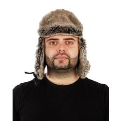 Фото: “Шапка-ушанка Буран, алова, серый шельф”