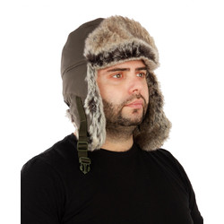 Фото: “Шапка-ушанка Буран, плащевая, хаки”, купить в интернет магазине