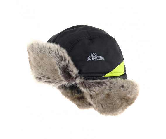 Фото: “Шапка-ушанка Nelma, кошачий глаз, черный-лайм”, купить в интернет магазине