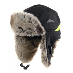 Фото: “Шапка-ушанка Nelma, кошачий глаз, черный-лайм”, купить в интернет магазине