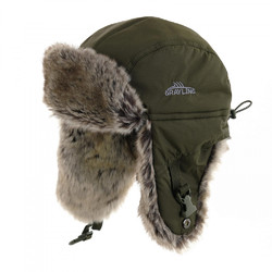 Фото: “Шапка-ушанка Nelma, таслан, хаки”, купить в интернет магазине