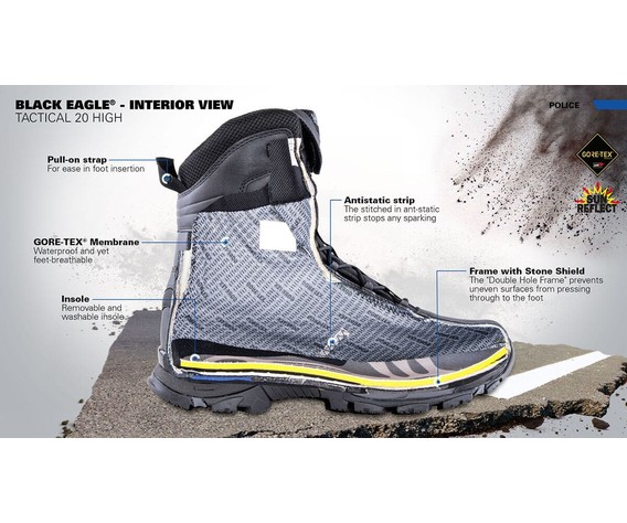 Фото: “Спортивная тактическая обувь Haix Black Eagle Tactical 2.0 GTX Gore-Tex HIGH Black”, купить в интернет магазине