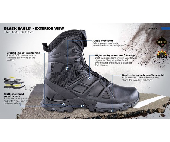 Фото: “Спортивная тактическая обувь Haix Black Eagle Tactical 2.0 GTX Gore-Tex HIGH Black”, купить в интернет магазине