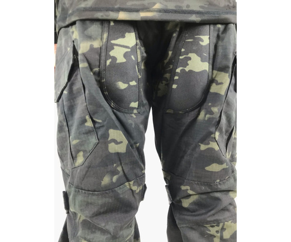 Фото: “Тактический костюм черный мультикам с наколенниками и налокотниками”, купить в интернет магазине