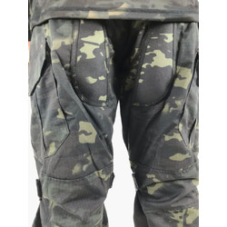 Фото: “Тактический костюм черный мультикам с наколенниками и налокотниками”