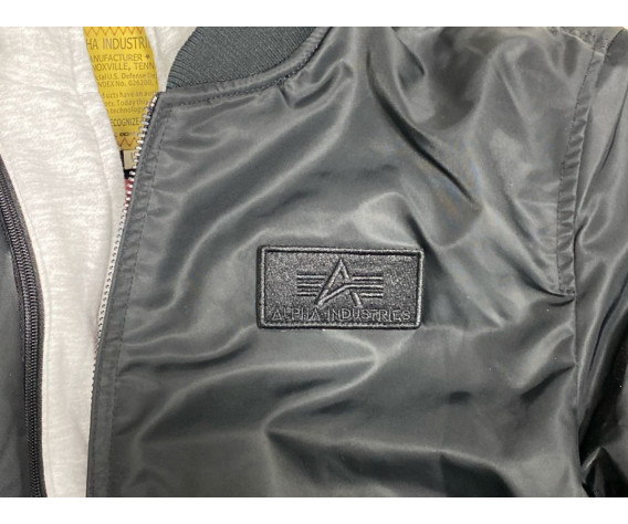 Фото: “Куртка Бомбер ALPHA с капюшоном ЧЕРНЫЙ”, купить в интернет магазине