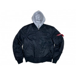 Фото: “Куртка Бомбер ALPHA с капюшоном ЧЕРНЫЙ”