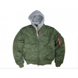 Фото: “Куртка Бомбер ALPHA с капюшоном ОЛИВА”