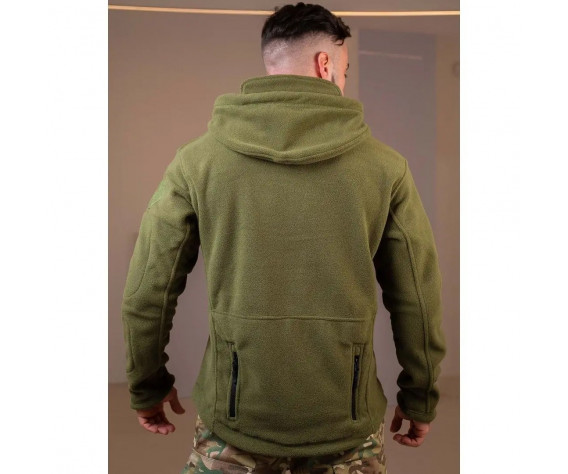 Фото: “Кофта флис SharkSkin с капюшоном ОЛИВА”, купить в интернет магазине