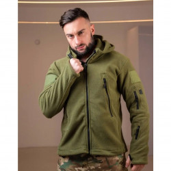 Фото: “Кофта флис SharkSkin с капюшоном ОЛИВА”