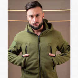 Фото: “Кофта флис SharkSkin с капюшоном ОЛИВА”