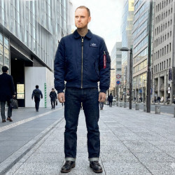 Фото: “Бомбер Alpha CWU 45/P Flight Jacket replica blue”, купить в интернет магазине