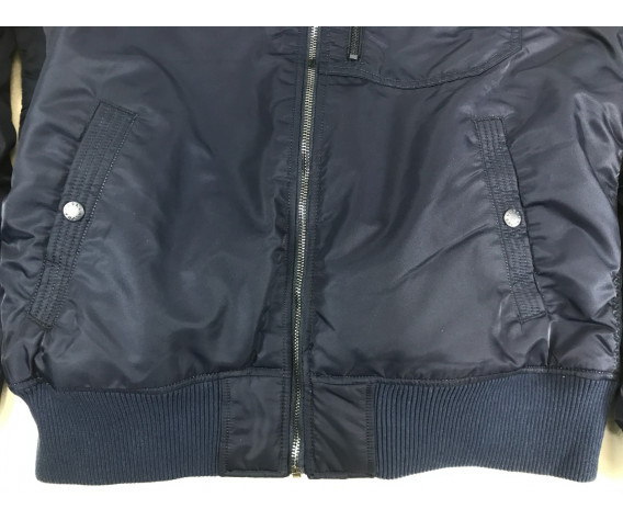 Фото: “Бомбер ALPHA MA-1 HOODED RIB FLICHT JACKET BLUE”, купить в интернет магазине