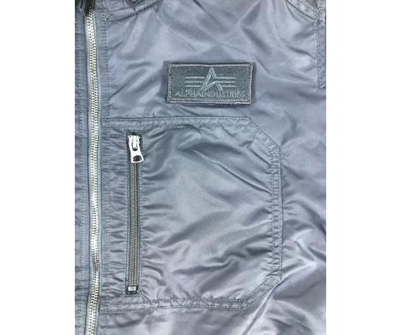 Фото: “Бомбер ALPHA MA-1 HOODED RIB FLICHT JACKET BLUE”, купить в интернет магазине