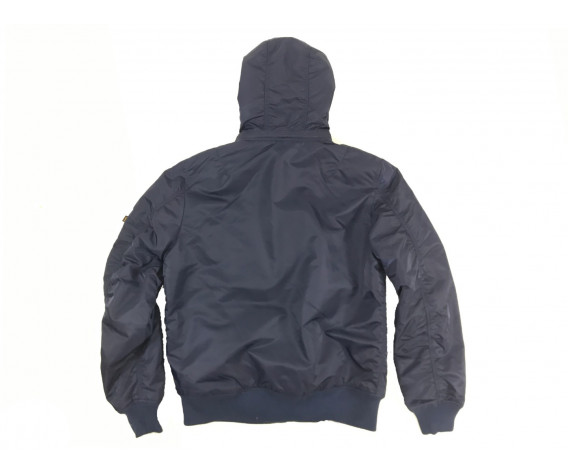 Фото: “Бомбер ALPHA MA-1 HOODED RIB FLICHT JACKET BLUE”, купить в интернет магазине