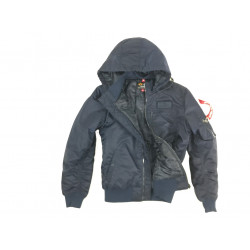 Фото: “Бомбер ALPHA MA-1 HOODED RIB FLICHT JACKET BLUE”, купить в интернет магазине