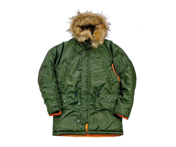 Фото: “Куртка Аляска Husky Denali Rifle, green-orange”, купить в интернет магазине