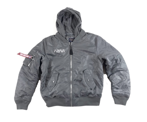 Фото: “Бомбер ALPHA L-2B HOODED NASA II FLTKT GUNMETAL”, купить в интернет магазине