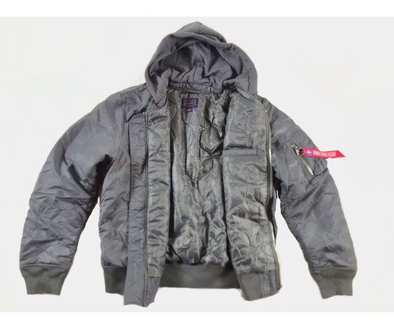 Фото: “Бомбер ALPHA L-2B HOODED NASA II FLTKT GUNMETAL”, купить в интернет магазине