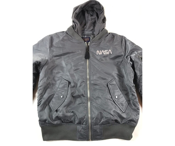 Фото: “Бомбер ALPHA L-2B HOODED NASA II FLTKT GUNMETAL”, купить в интернет магазине