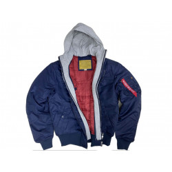 Фото: “Куртка Бомбер ALPHA с капюшоном СИНИЙ”, купить в интернет магазине